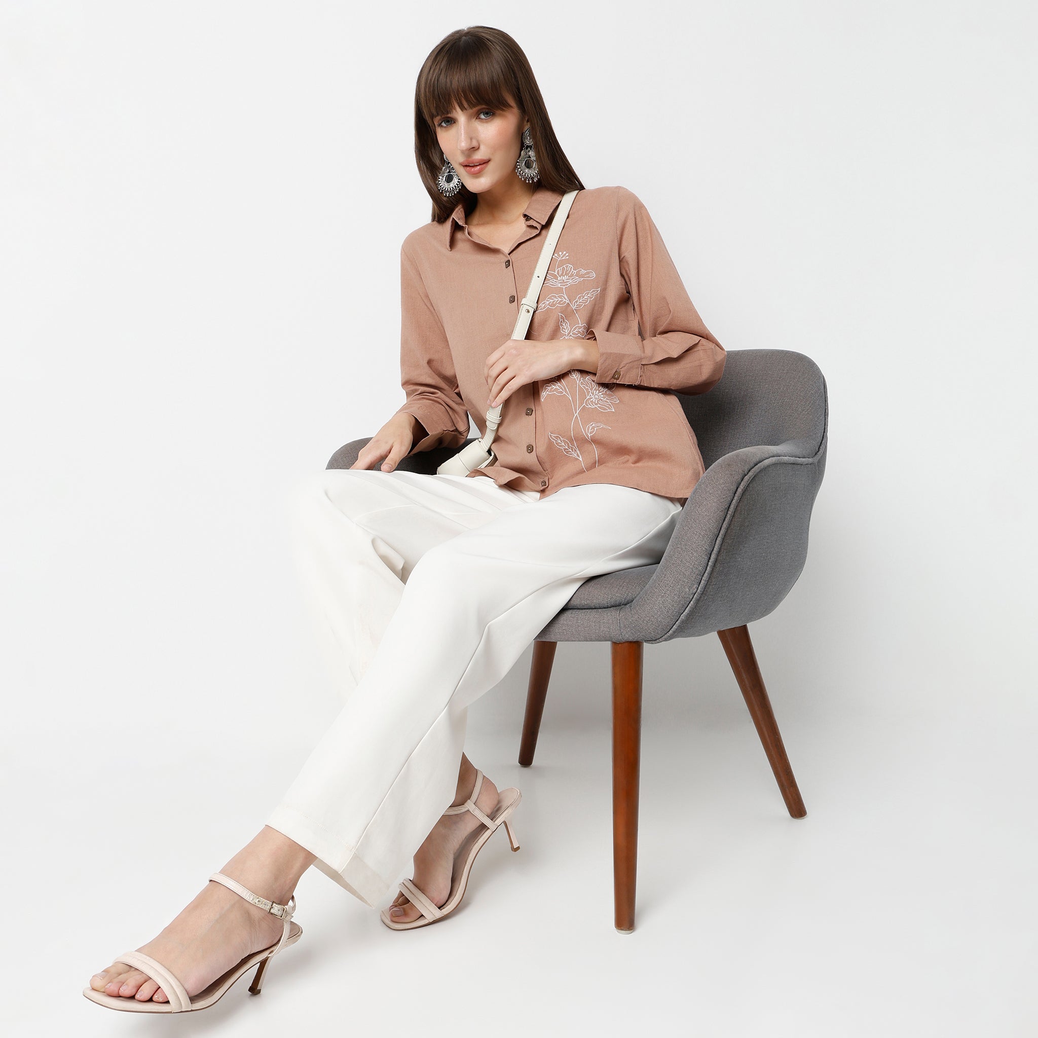 Regular Fit Embroidered Regular Length Shirt