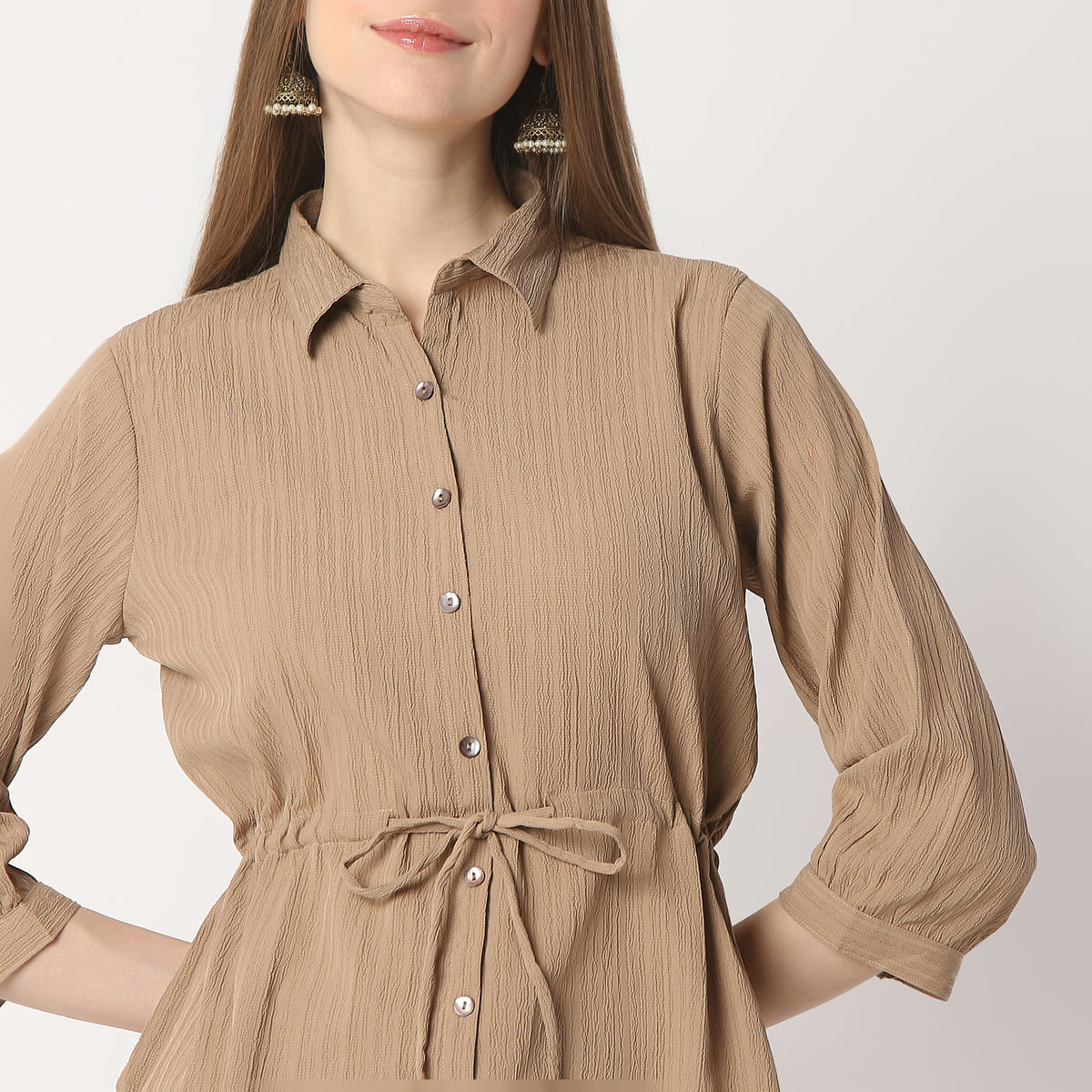 Relaxed Fit Solid Regular Length Shirt