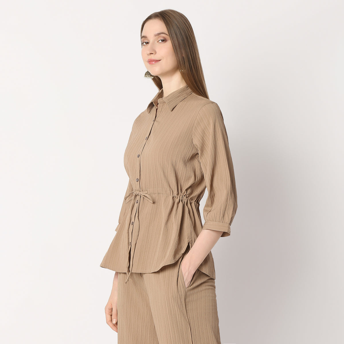Relaxed Fit Solid Regular Length Shirt
