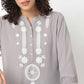 Straight Fit Embroidered Band Neck Tunic