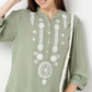 Straight Fit Embroidered Band Neck Tunic
