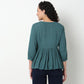Alia Cut Top With Gathered Sleeve