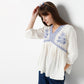 Alia Cut Top With Gathered Sleeve