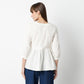 Alia Cut Top With Gathered Sleeve