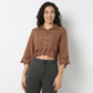 Boxy Crop Shirt With Lace Detailing