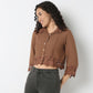 Boxy Crop Shirt With Lace Detailing