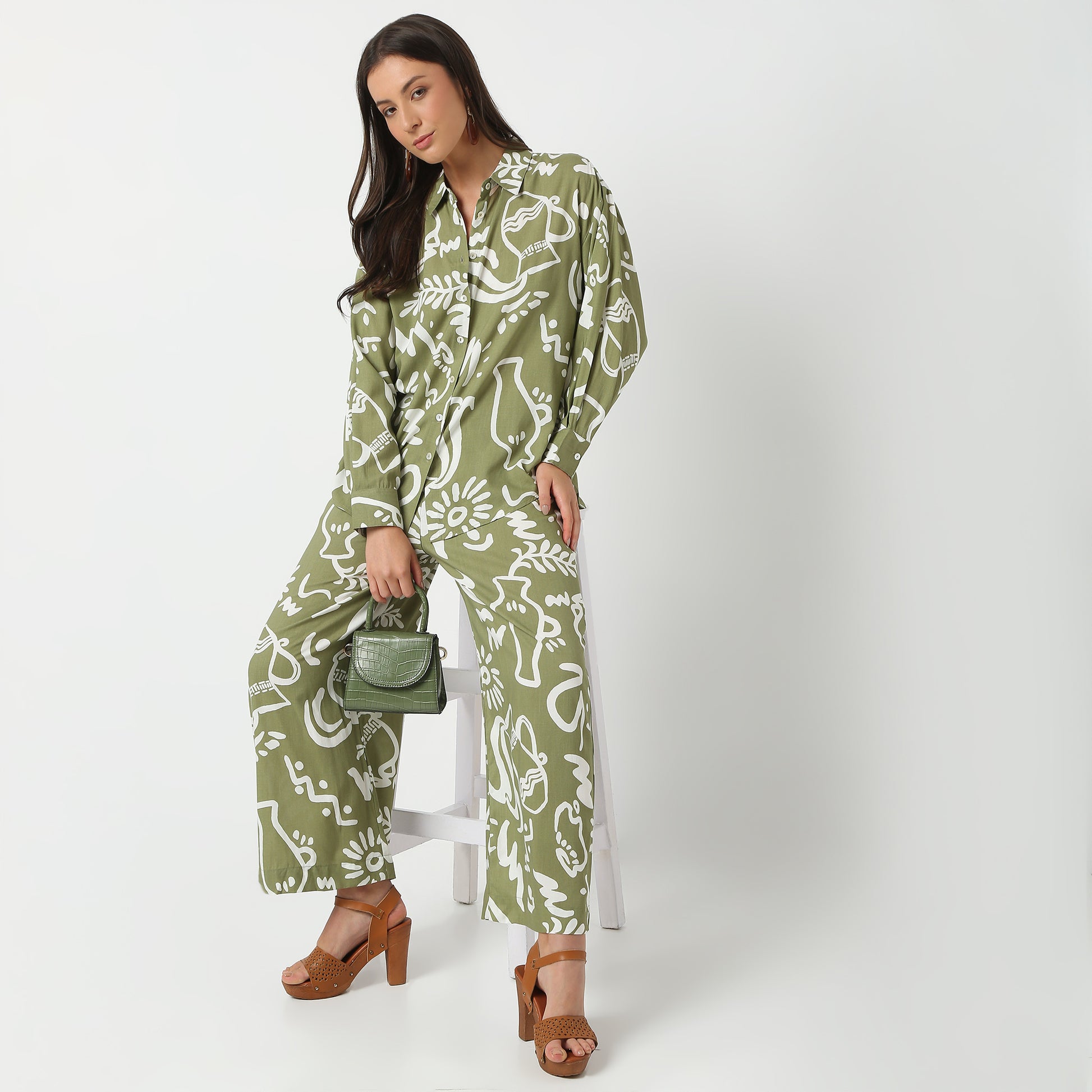 Camp Collar Full Sleeve Printed Shirt