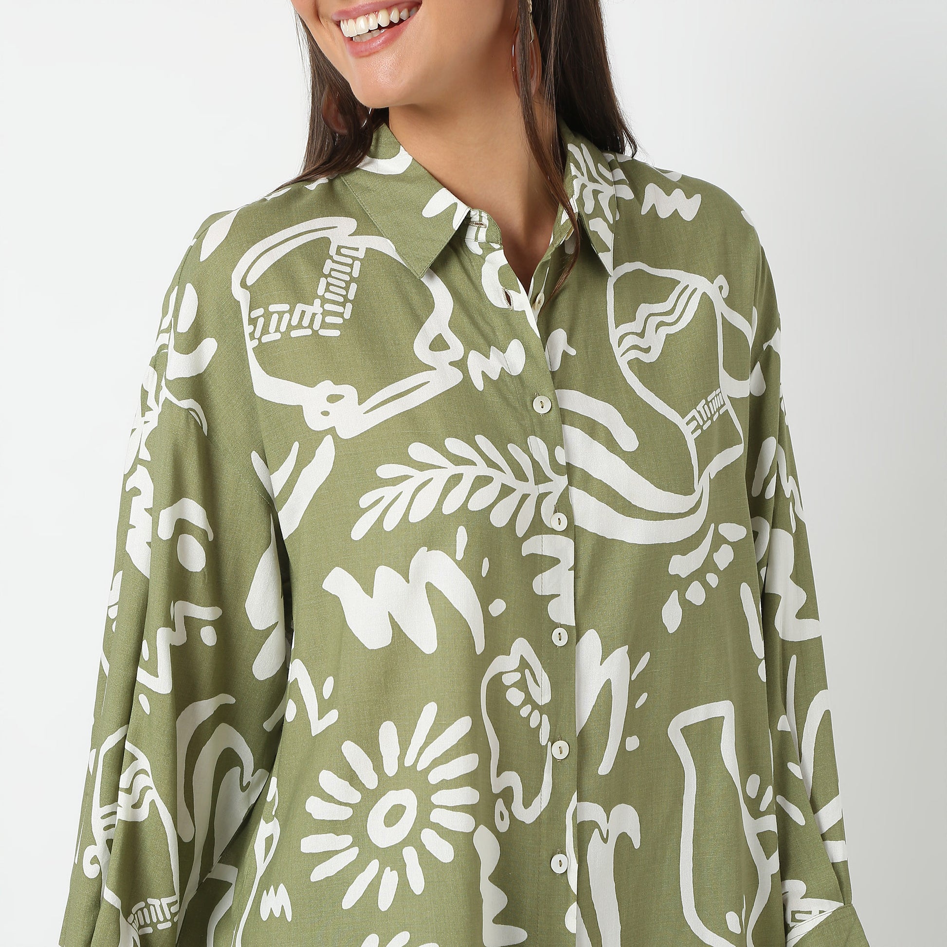 Camp Collar Full Sleeve Printed Shirt