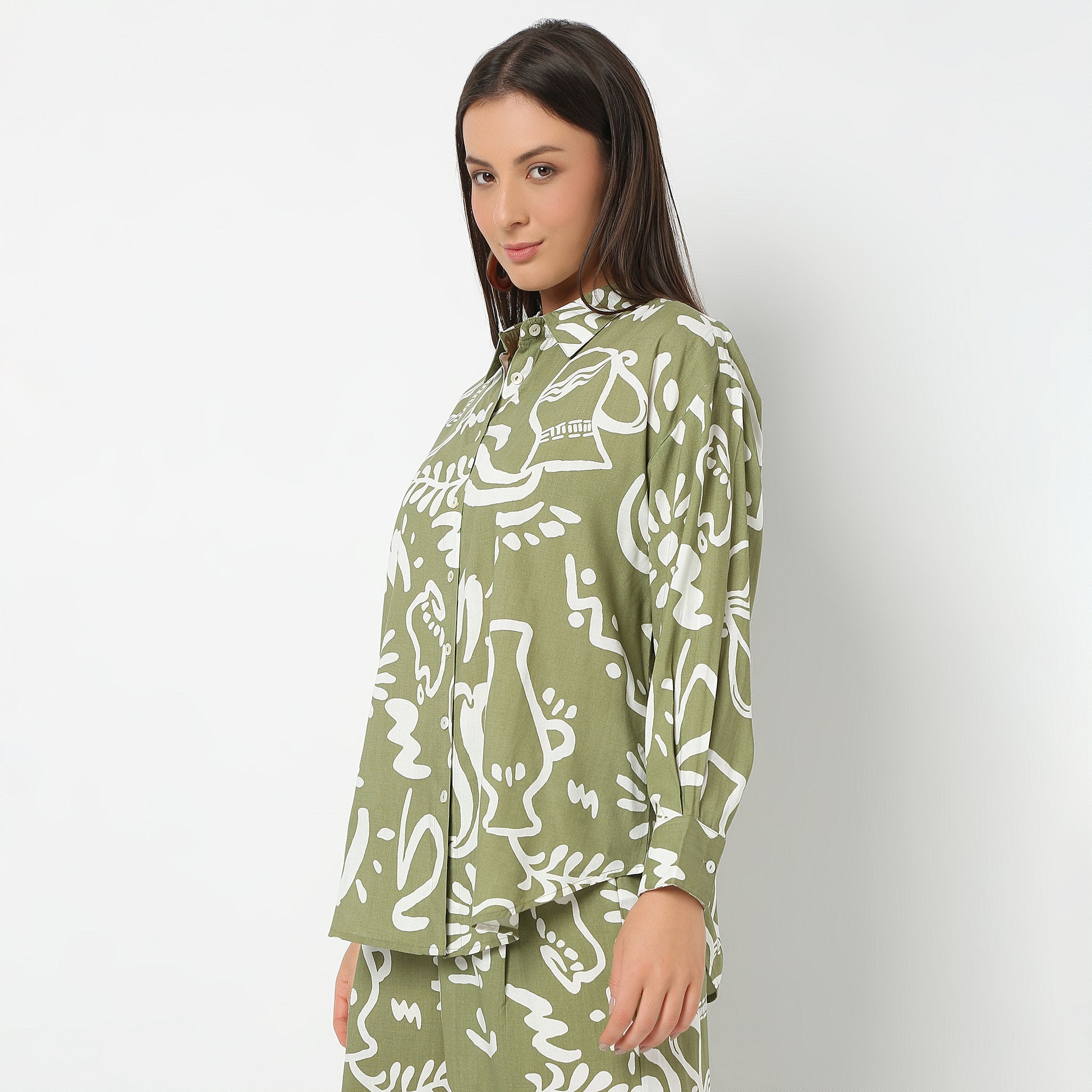 Camp Collar Full Sleeve Printed Shirt