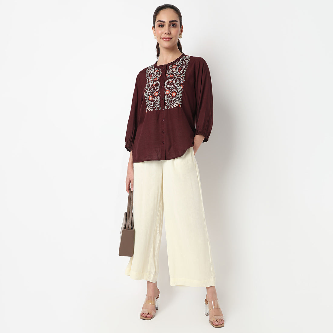 Embroidered Straight Top