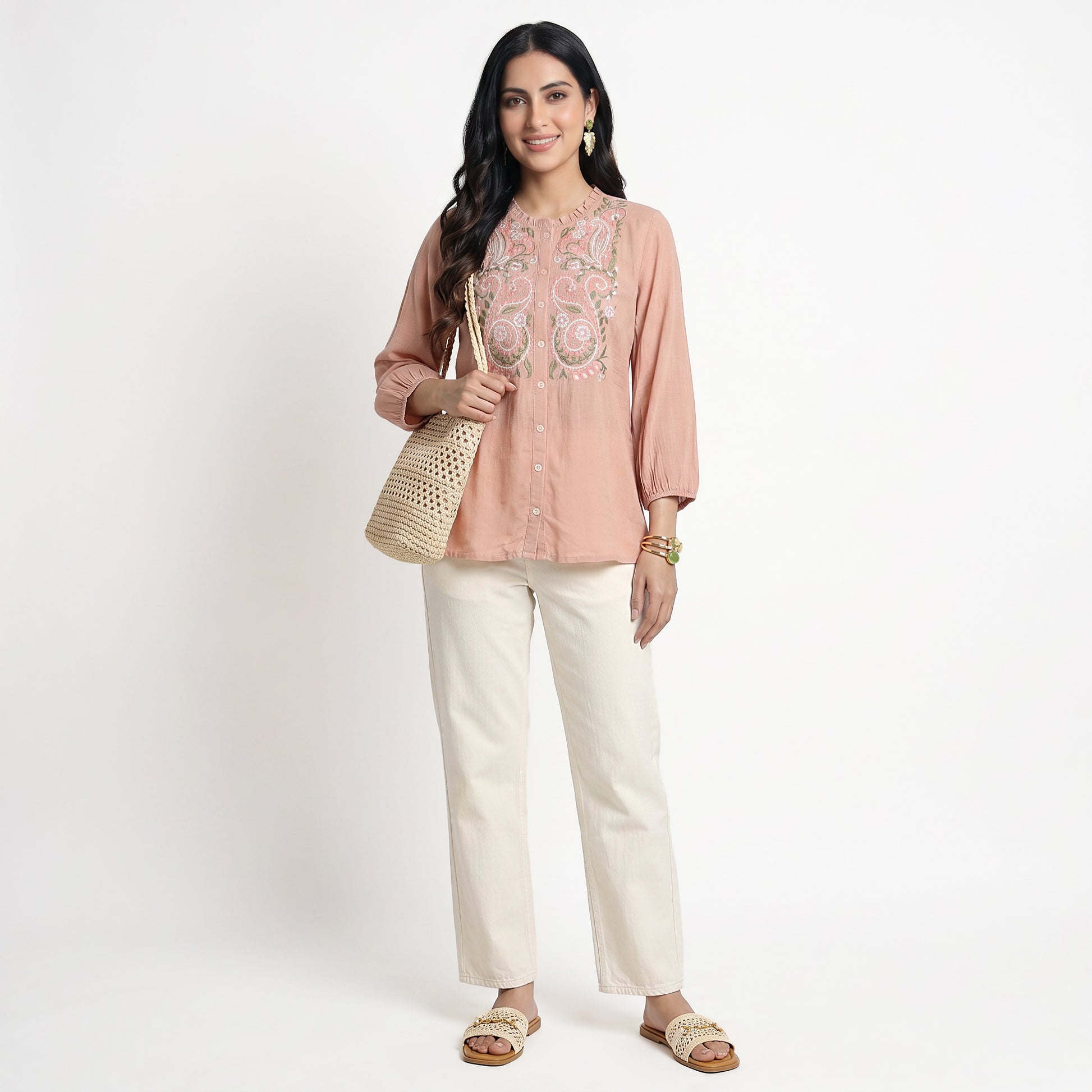 Embroidered Straight Top