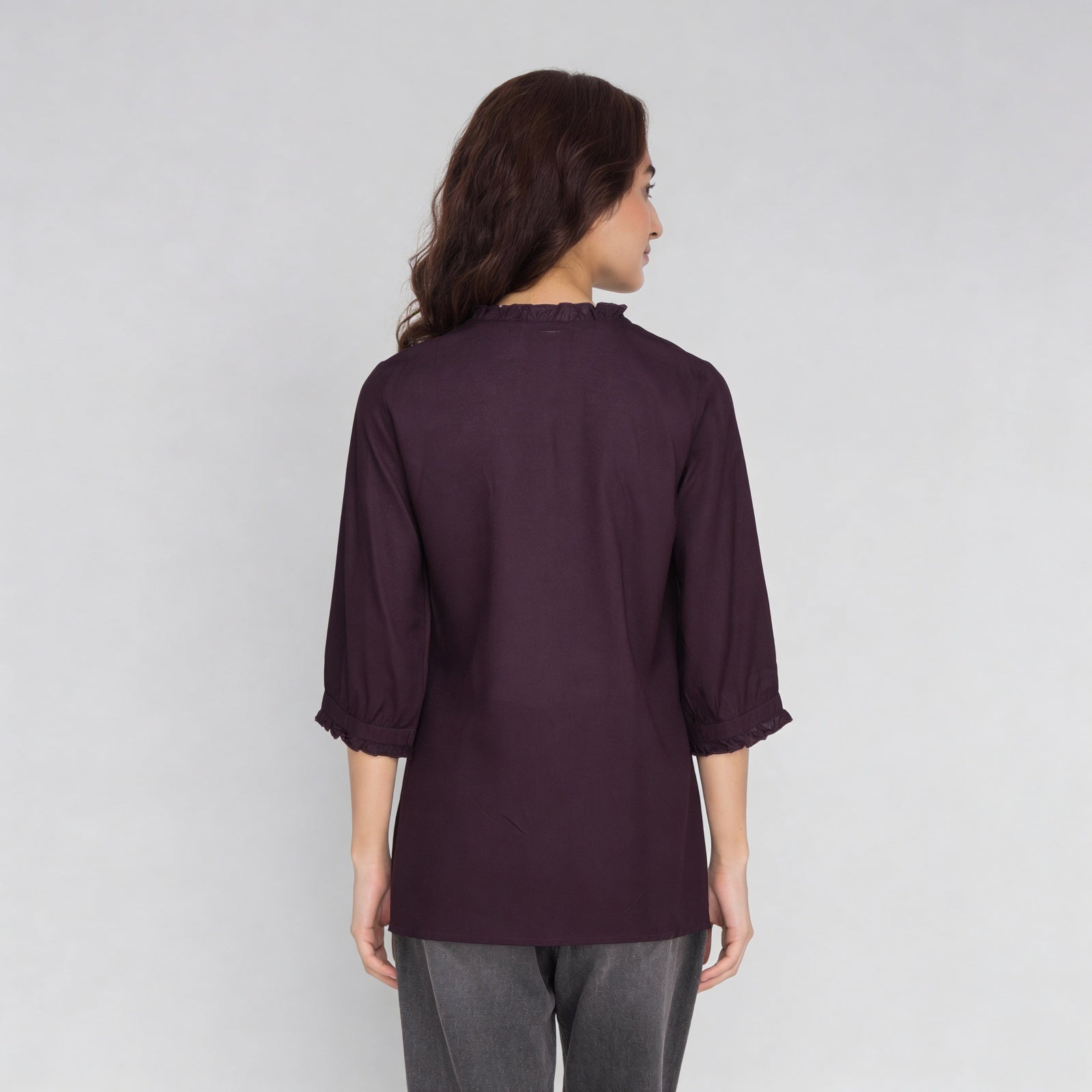 Rayon Embroidered Full Sleeve Top