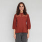 Polyester Embroidered Three-Fourth Sleeve Top