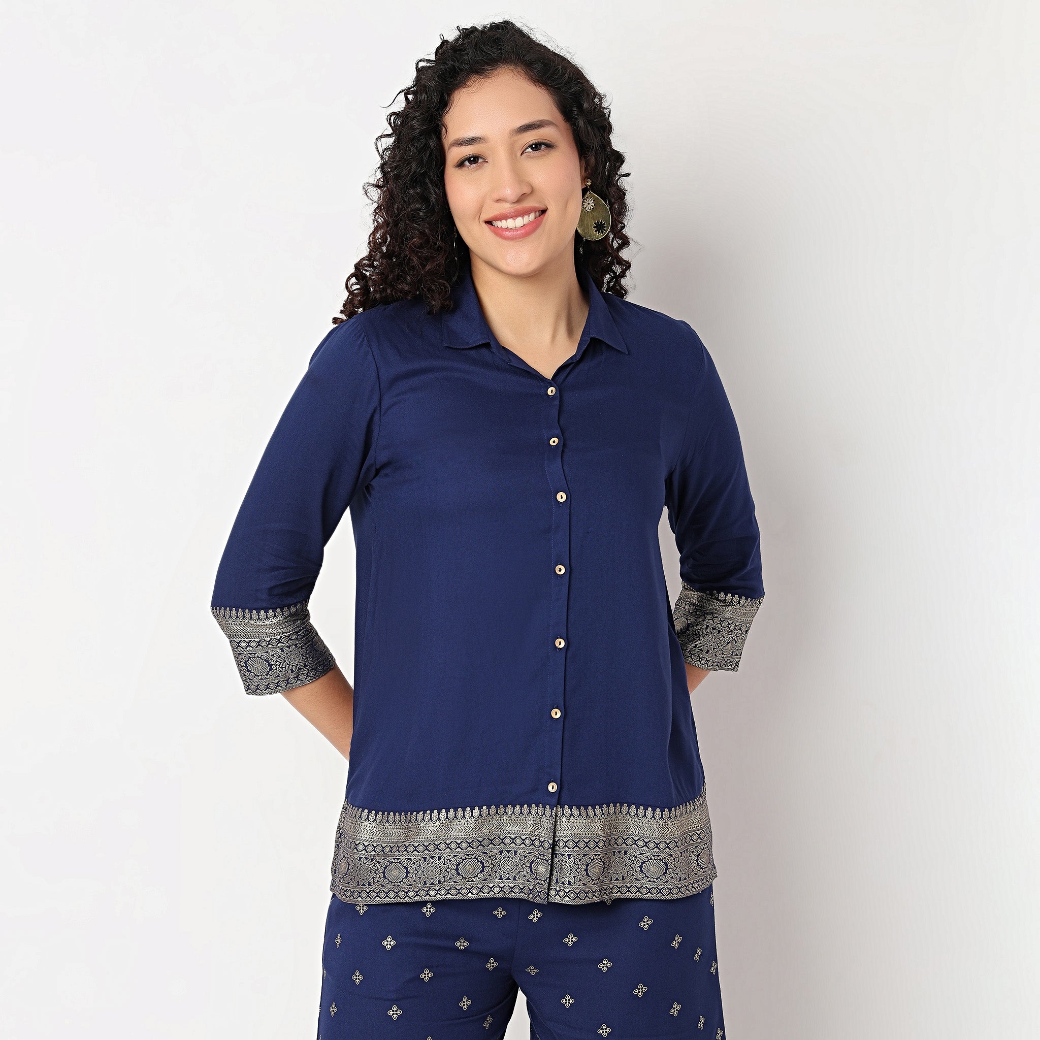 Printed Camp Collar Shirt