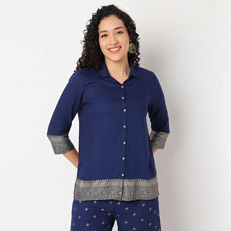 Printed Camp Collar Shirt