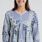 V-Neck Printed Flared W Cut Top