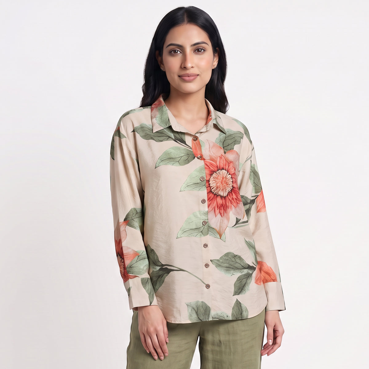 Printed Shirt Collar Shirt