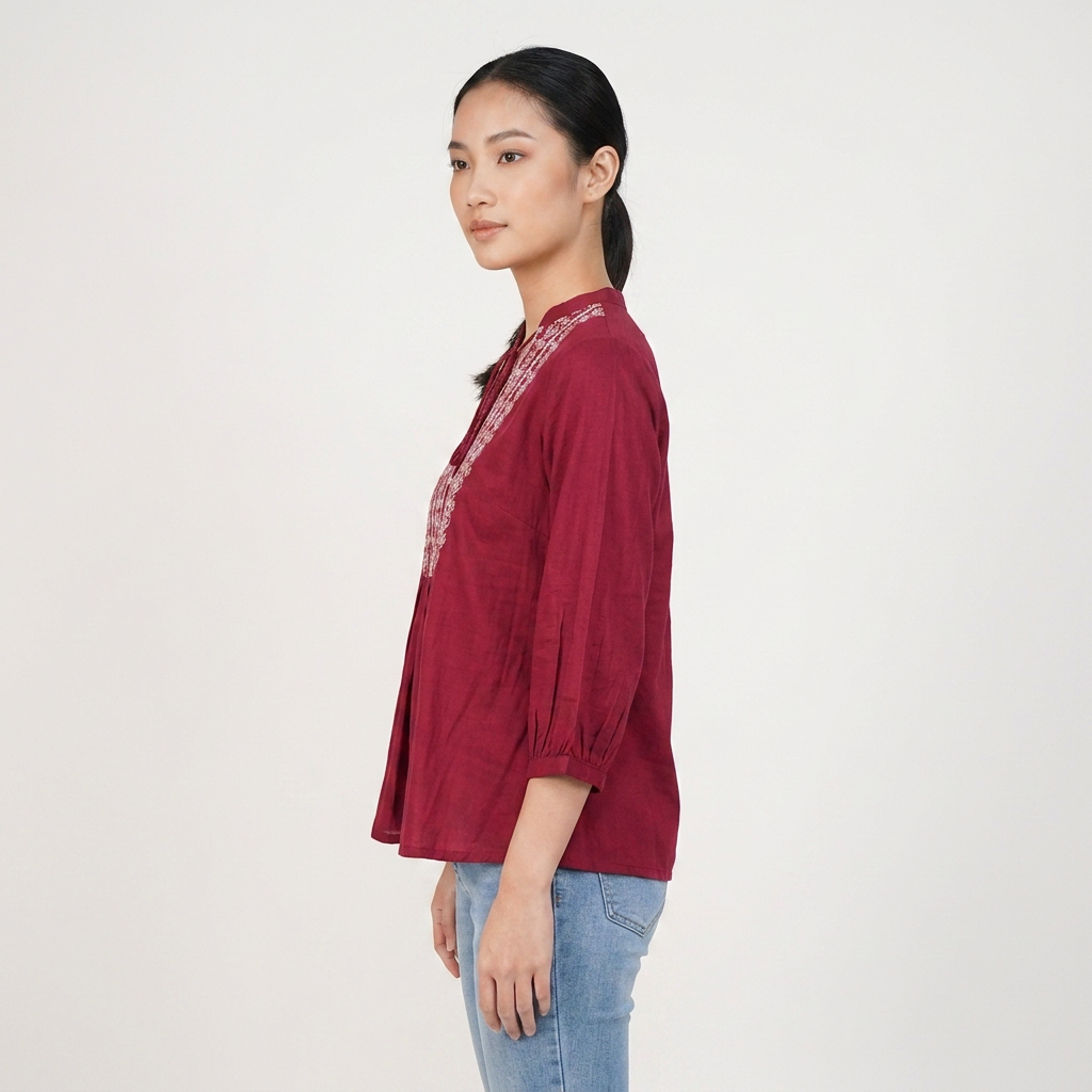 Embroidered Flared Top