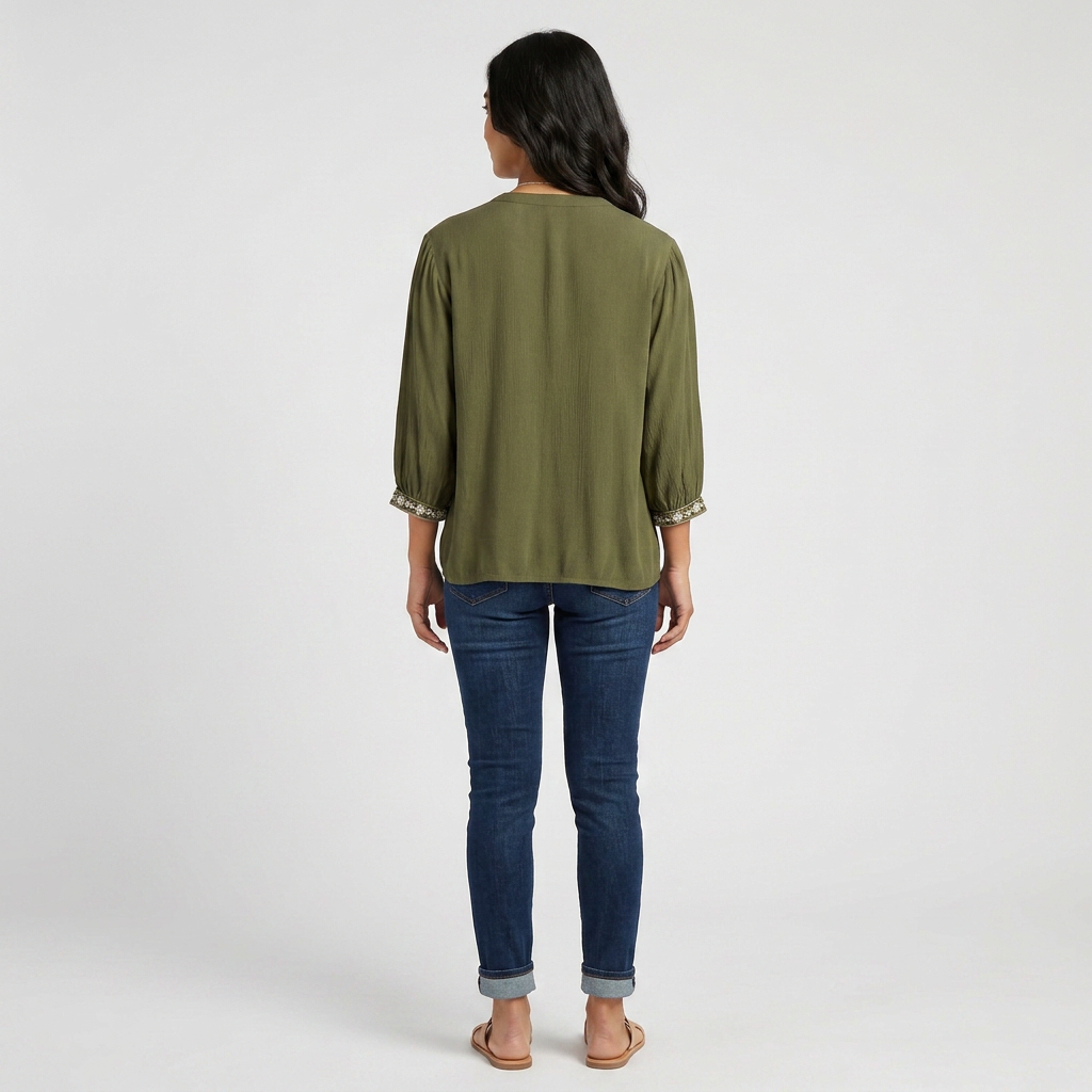 Relaxed Fit Embroidered Top
