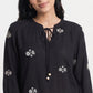 Embroidered Tie Up Relaxed Top