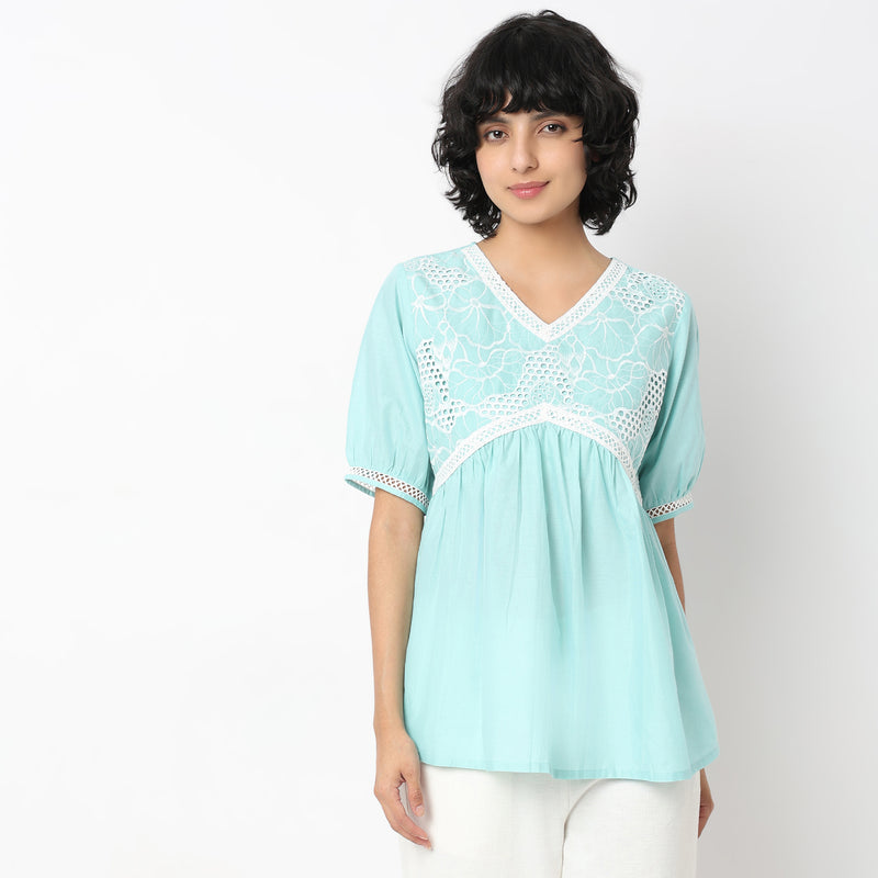 Flare Fit Embroiderd Tunic