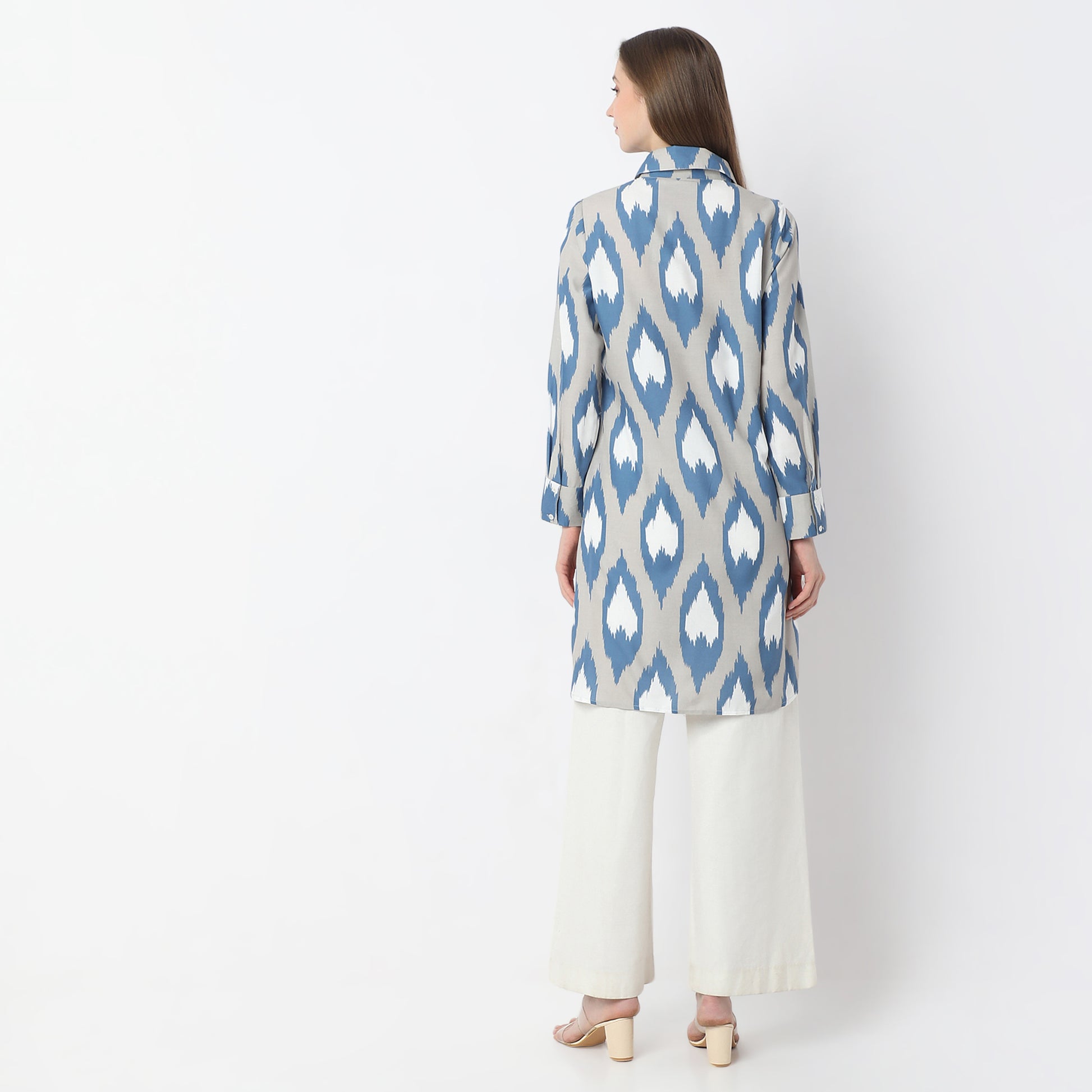 Oversized Printed High Low Shirt