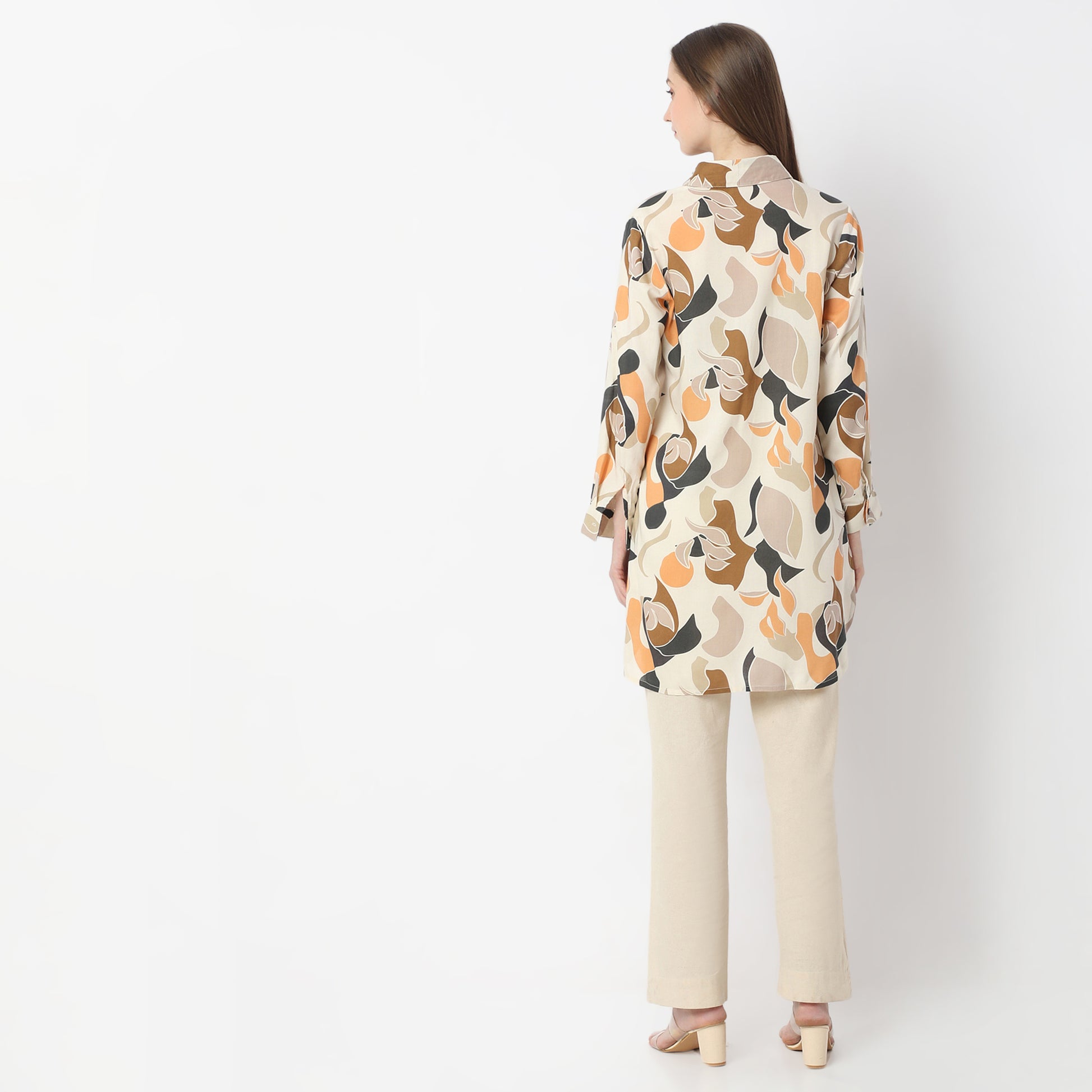 A-Line Printed Full Sleeve Flared Tunic