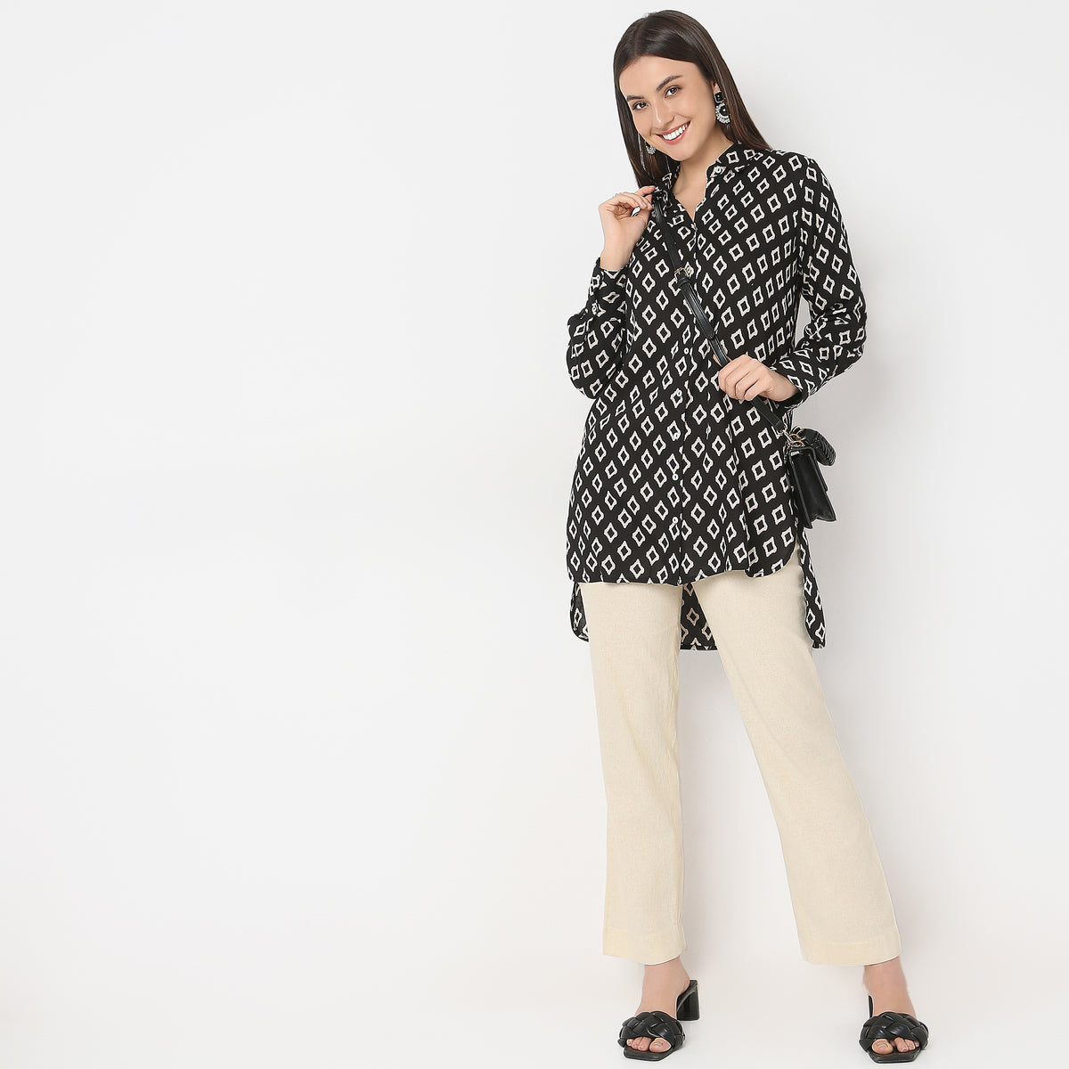 Regular Fit Printed A-Line Tunic