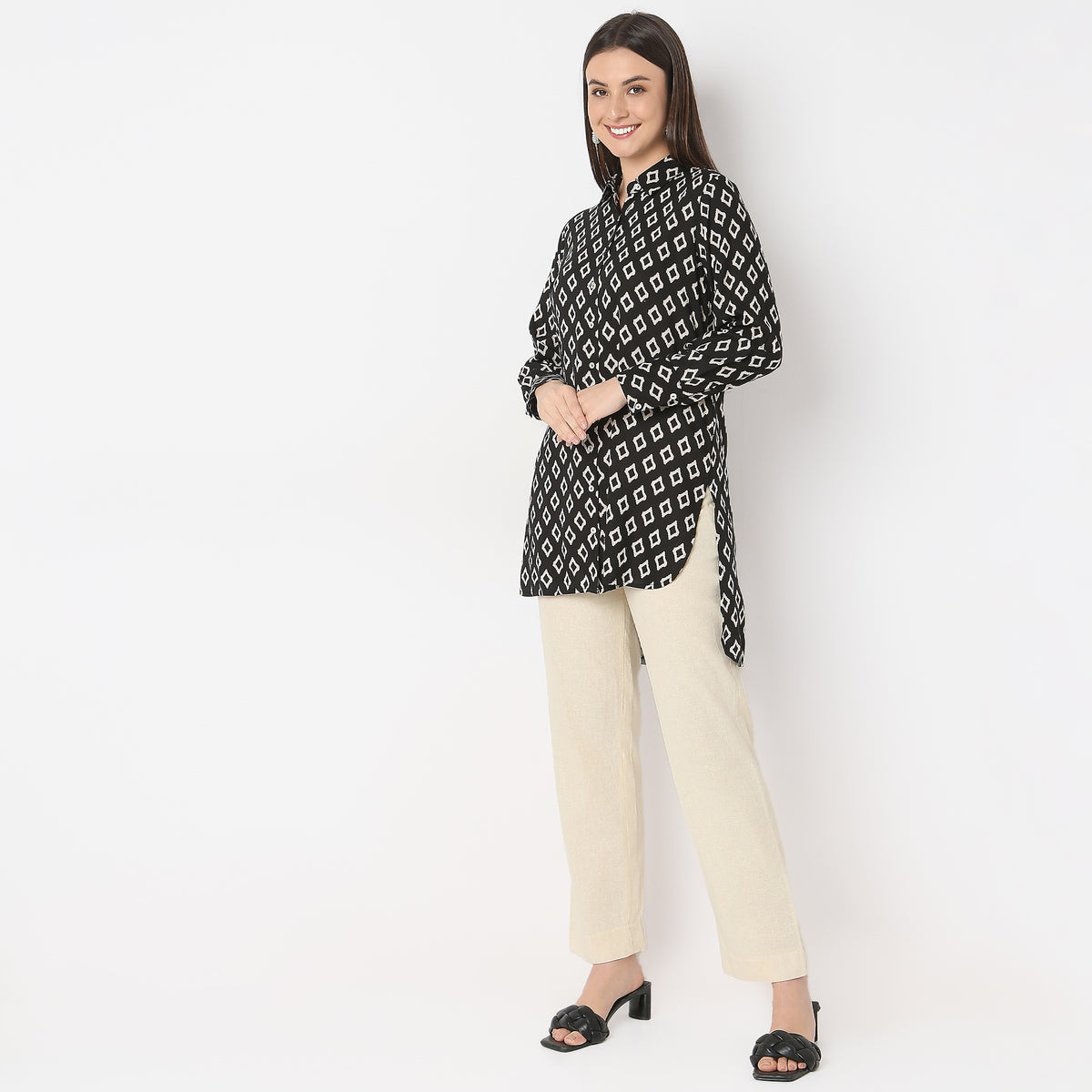 Regular Fit Printed A-Line Tunic