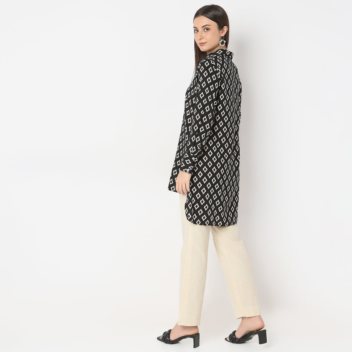 Regular Fit Printed A-Line Tunic