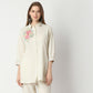 Relaxed Fit Embroidered Below Knee Tunic