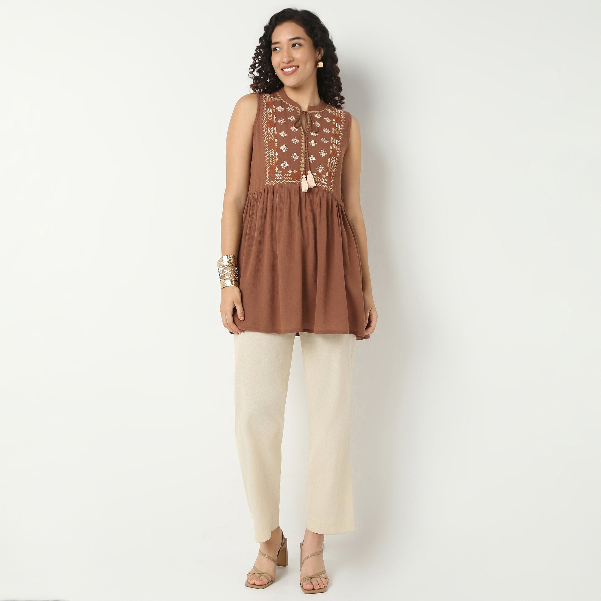 Yoke Embroidered Tunic