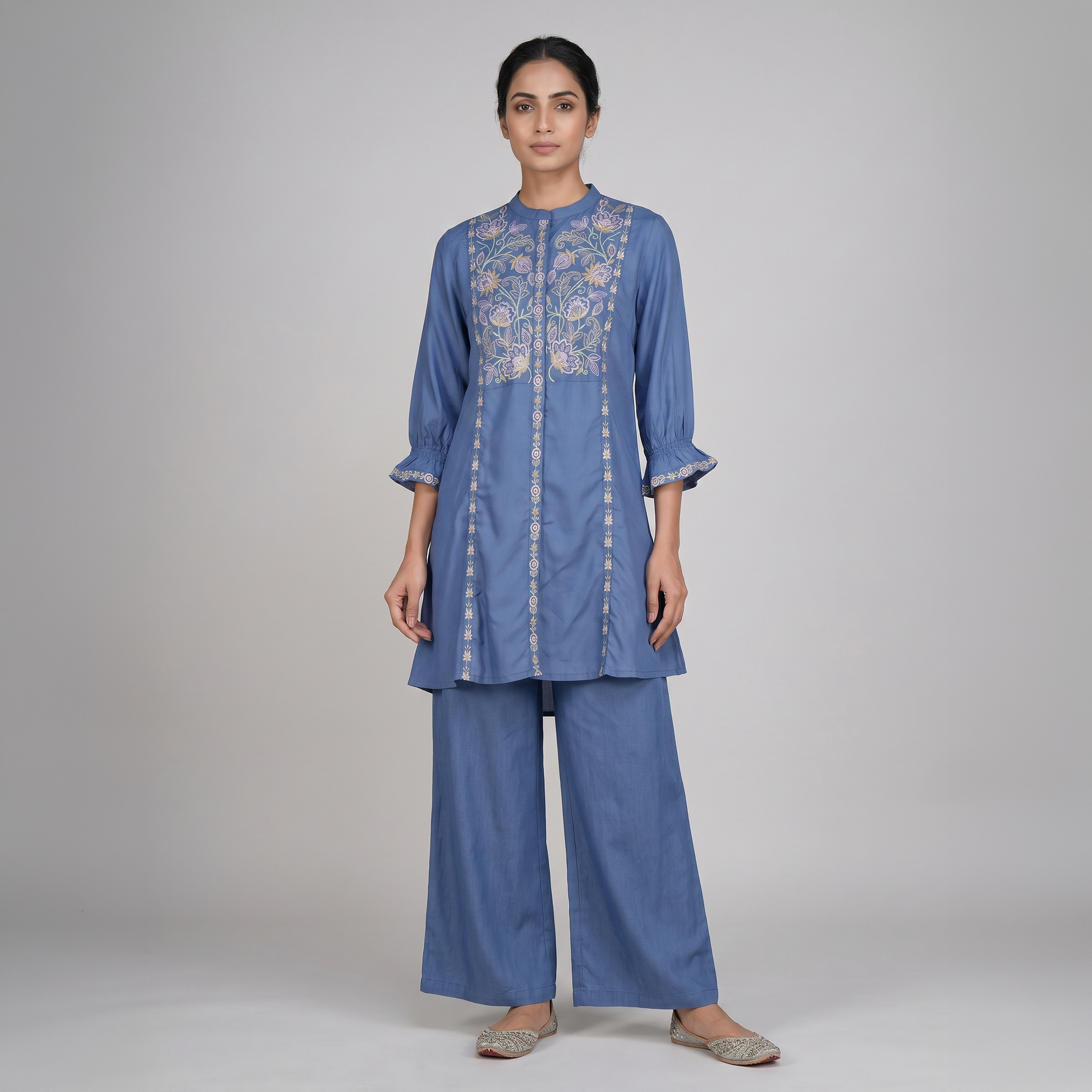 Embroidered Flared Tunic