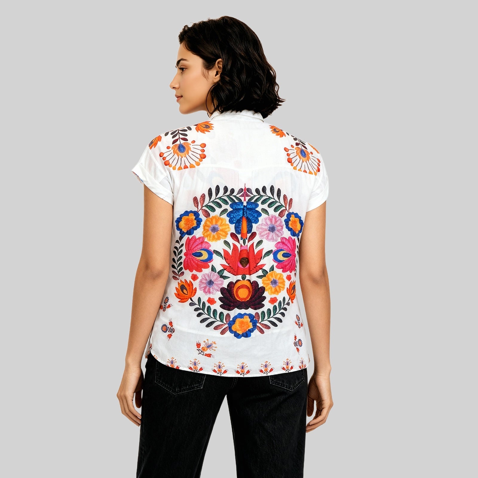 Cotton High Low Tunic Shirt
