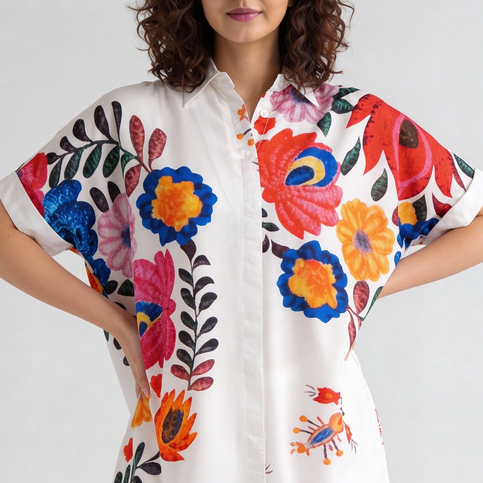 Cotton Printed Three-Fourth Sleeve Tunic