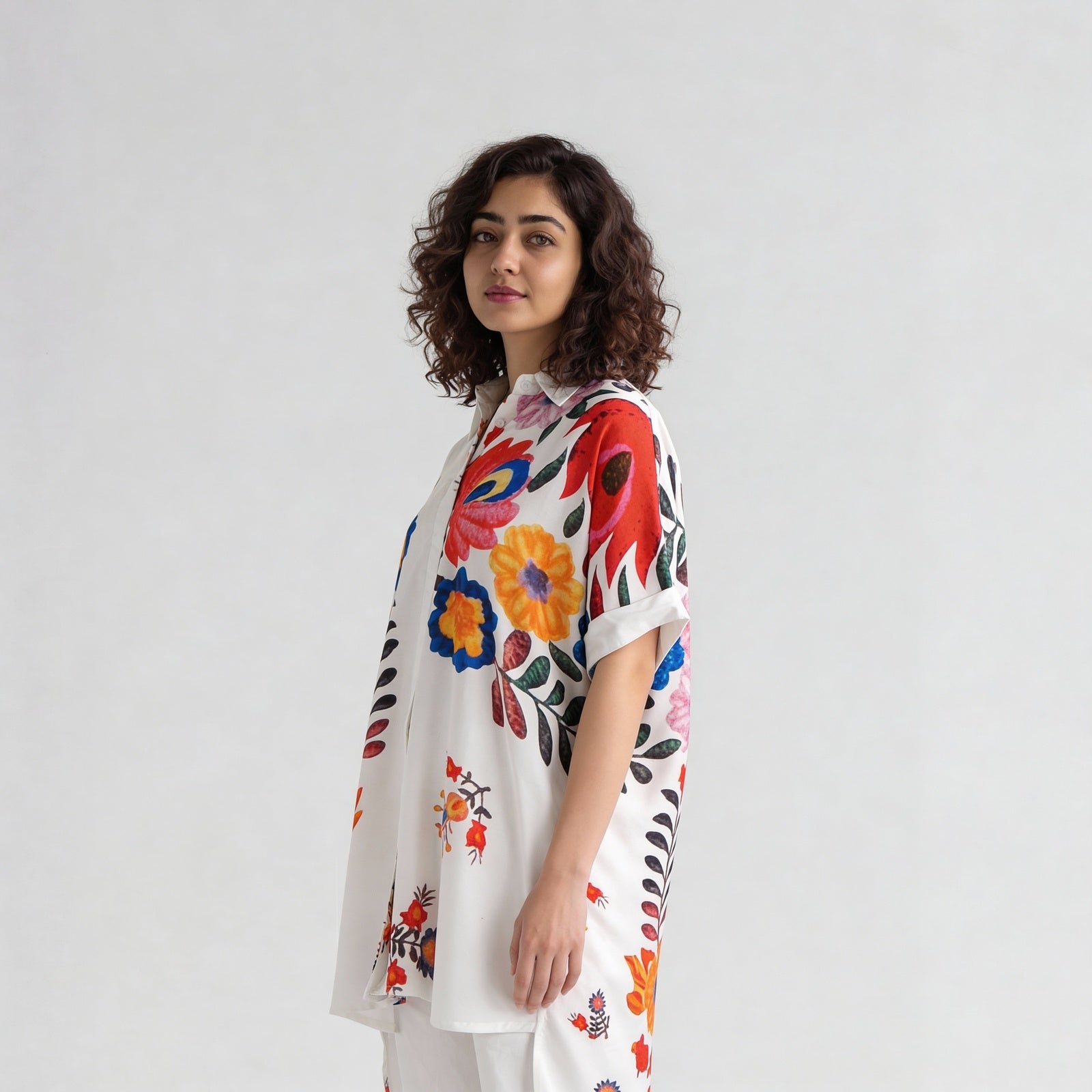 Cotton Printed Three-Fourth Sleeve Tunic