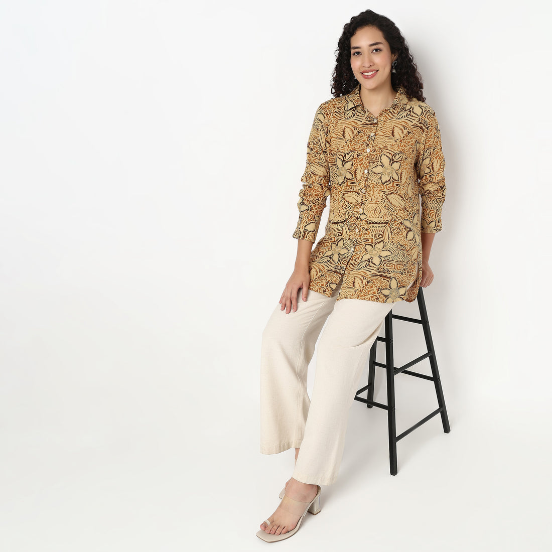 Indie Printed Shirt Tunic