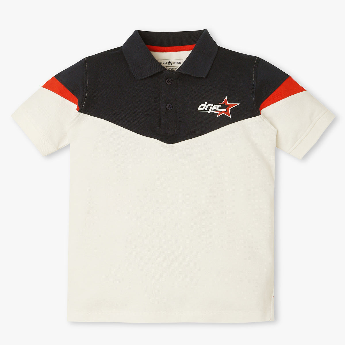 Boys Regular Fit Cut and Sew Polo T-Shirt