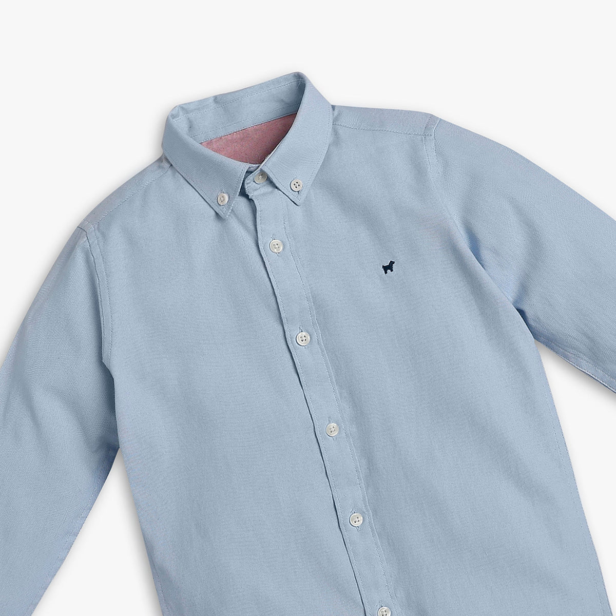 Boy Wearing Boy's Regular Fit Solid Shirt