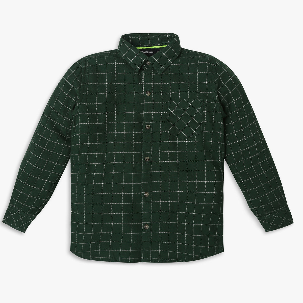 Boys Regular Fit Checkered Shirt