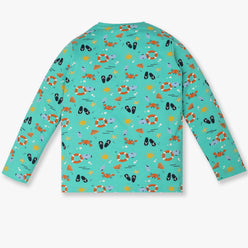 Boys Regular Fit Printed T-Shirt with Pyjama Sleepwear Set