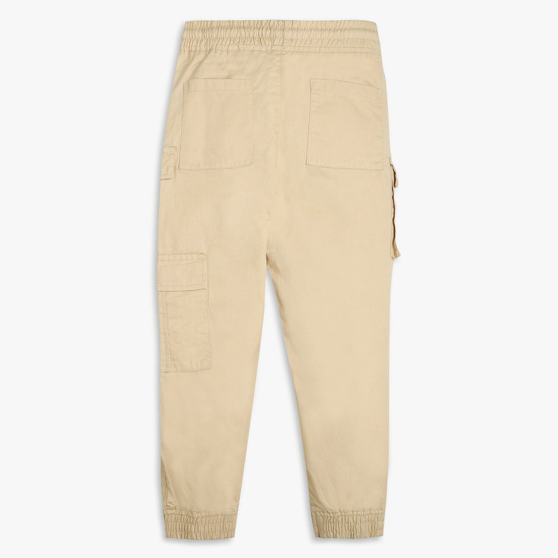 Boys Regular Fit Solid Mid Rise Cargos