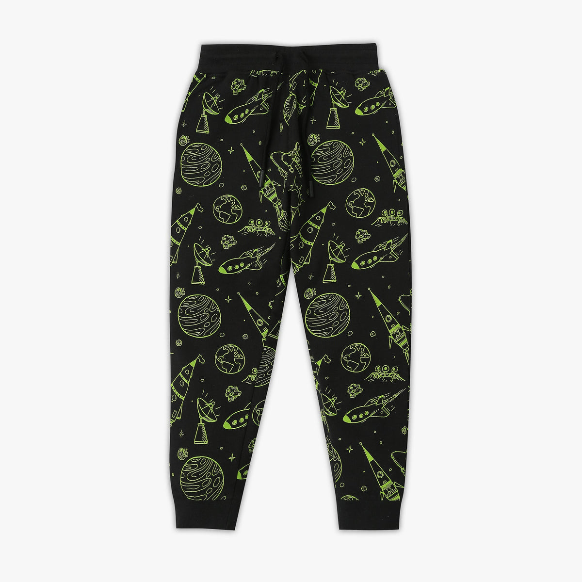 Boy's Regular Fit Printed Mid Rise Joggers