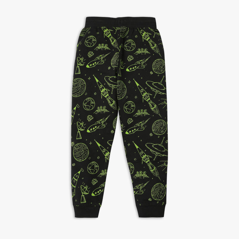 Boy's Regular Fit Printed Mid Rise Joggers