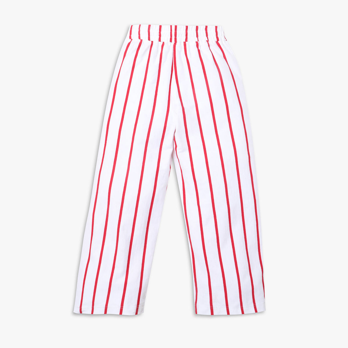 Girls Regular Fit Striped Mid Rise Pants