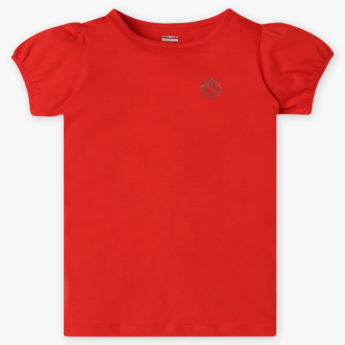 Girls Regular Fit Solid T-Shirt