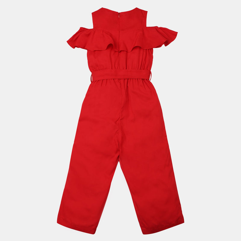 Girls Regular Fit Printed Jumpsuits