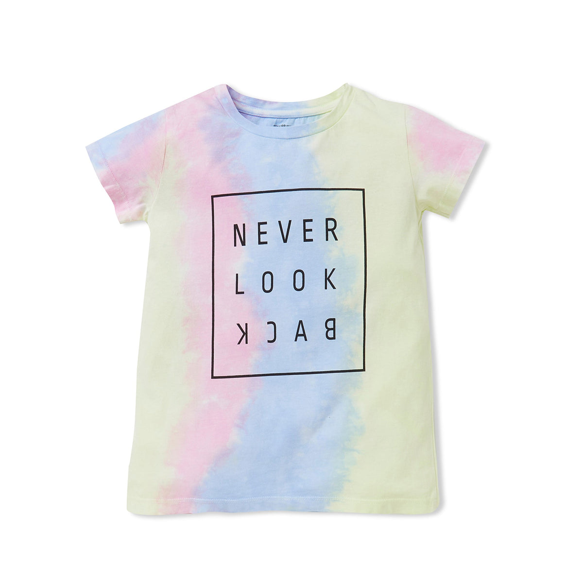 Girl Wearing Girl's Regular Fit Tie - Dye T-Shirt