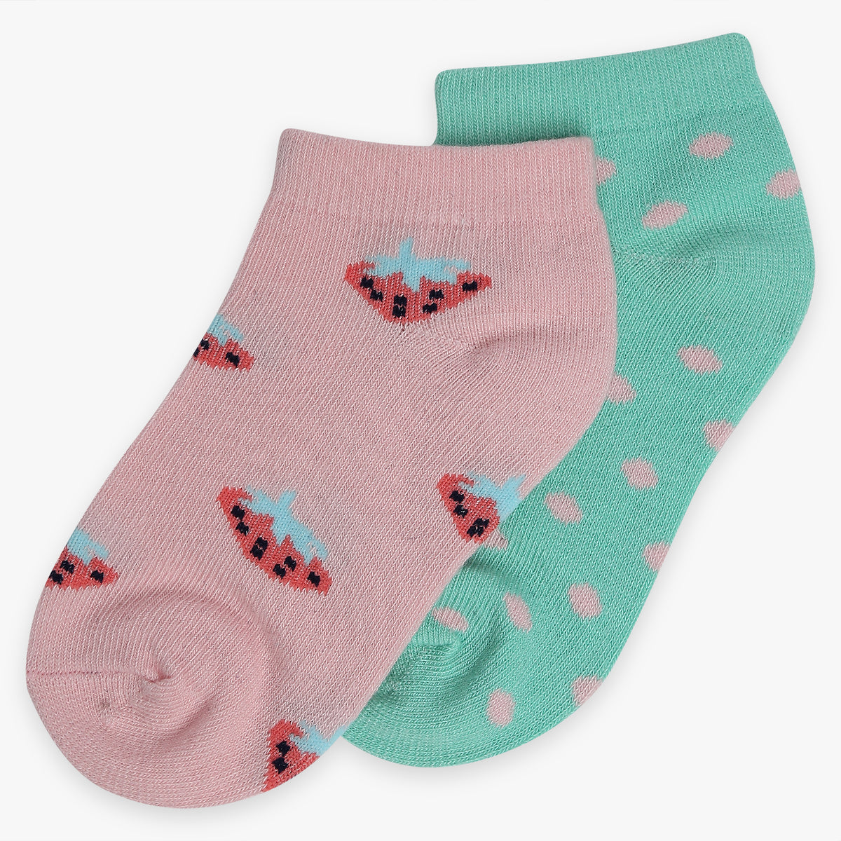 Girls Ankle Length Printed Socks (Pack of 2)