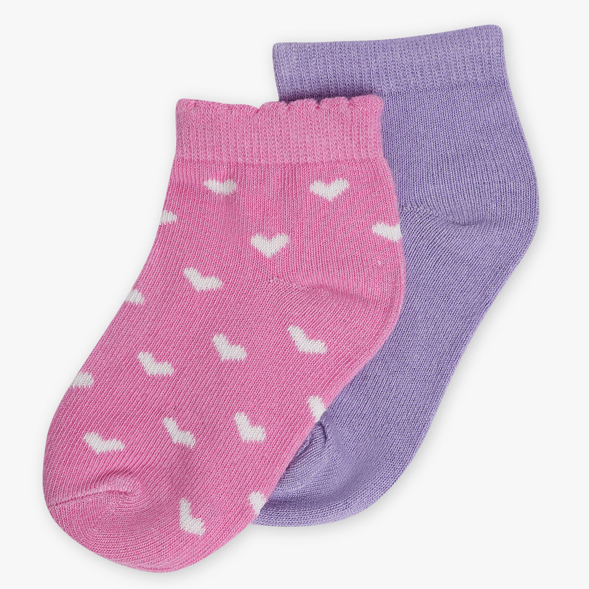 Girls Ankle Length Solid Socks (Pack of 2)